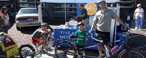 Family at Bike to the Market event