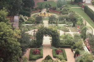 Raised view of the formal gardens