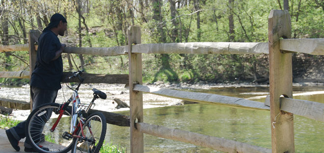 Wolf Creek Trail cyclist