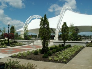 The covered pavilion at RiverScape